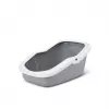 Savic Aseo bandeja sanitaria abierta para gatos, 56 x 39 x 27,5 cm, gris con borde blanco