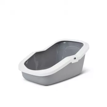 Arenero abierto para gatos Savic Aseo gris blanco 560×390×275 mm para gatos, plástico, 2 kg