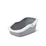 Savic Aseo bandeja sanitaria abierta para gatos, 56 x 39 x 27,5 cm, gris con borde blanco