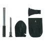 Pala de campo táctica FOSCO 433120 con sierra y hacha integradas, acero inoxidable, 836 g, negro
