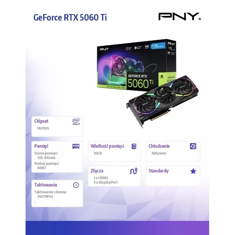 Tarjeta gráfica GeForce RTX 5060 Ti 16GB RGB VCG5060T16TFXXPB1-O