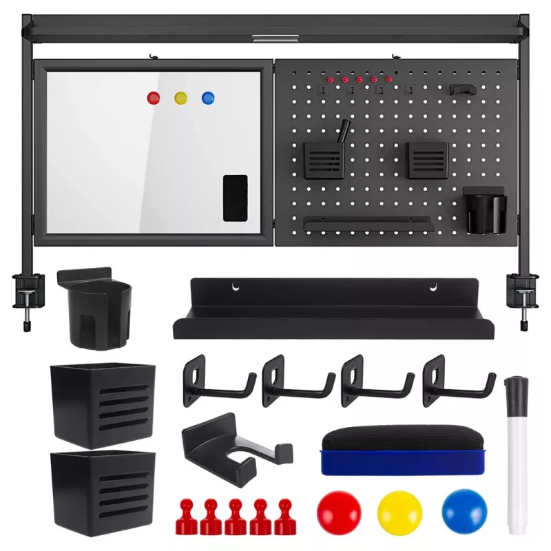 Separador / organizador de escritorio Ergo Office, carga máx. 10 kg, pizarra blanca, ancho 1116 mm, negro, ER-301 B