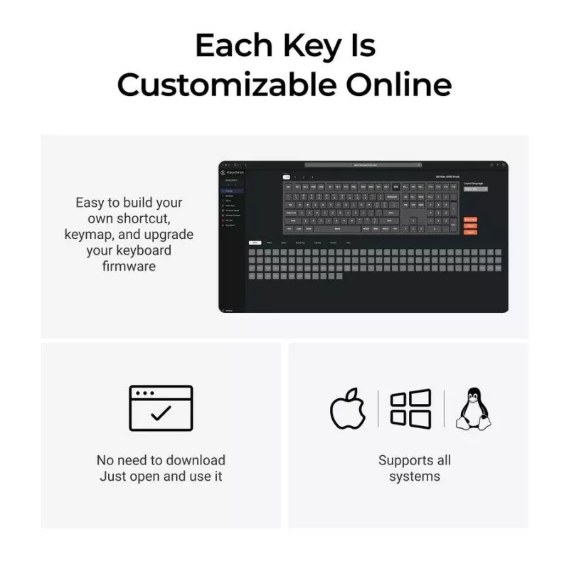 Teclado mecánico Keychron Q6M-P4 — Full-size 100% con cable e inalámbrico (USB, RF, Bluetooth 5.1), retroiluminación RGB, blanco, USB-C