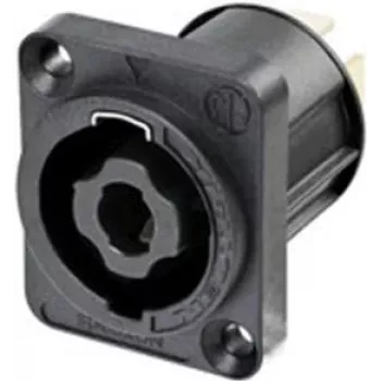 Conector de altavoz Neutrik NL4MPXX conector hembra de brida, contactos rectos número de polos (num): 4 negro 1 ud. (NL4MPXX)