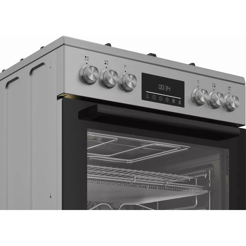 Cocina BEKO | FBMA61330GXDT | tipo de placa gas | tipo de horno eléctrico | acero inoxidable | ancho 60 cm | grill | LED | fondo 60 cm | 72 L