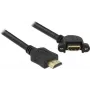 DeLOCK - Cable de vídeo/audio/red - HDMI - 28 AWG - HDMI, 19 pines (B) - HDMI, 19 pines (S) - 1,0 m - negro - conector en ángulo de 110 grados (85103)