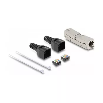 Acoplador DeLOCK RJ45 LSA a LSA Cat.8.1 sin herramientas negro