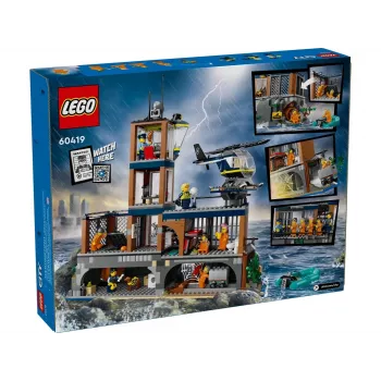 LEGO City Set de construcción Comisaría de policía Isla Prisión 60419 — 980 piezas, 7 minifiguras, 370×400×160 mm
