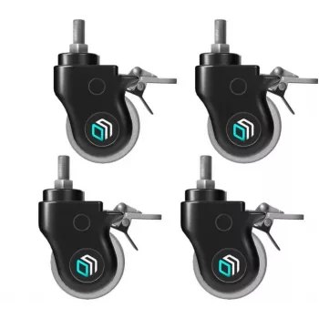 Set de ruedas para soporte de pantalla signage ONKRON AWL75-B, 4 uds., plástico y goma, negro/blanco