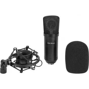 Micrófono de condensador de diafragma grande Omnitronic CM-78MK2 — grabación de estudio de voz e instrumentos