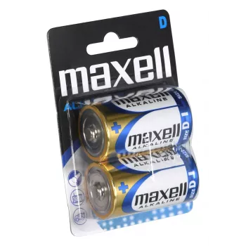 Pila desechable alcalina MAXELL D 1,5V (cilíndrica) – 2 uds., blíster