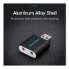 Tarjeta de sonido externa USB Vention negra metal Type
