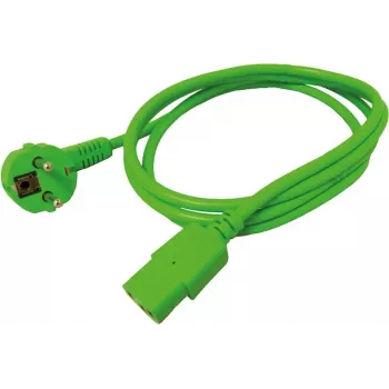 ROLINE - Cable de alimentación - CEE 7/7 (M) acodado a IEC 60320 C13 recto - AC 250 V - 10 A - 1,8 m - verde - Alemania (19.08.1013)