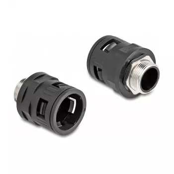 Racor para tubo DeLOCK 60455 M25 negro latón plástico 2 uds.
