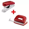 Grapadora NOVUS E15+ con perforadora E210, rojo