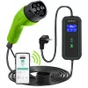 Cargador de coche EV móvil Qoltec ajustable 2en1 Type2 | 3.5kW | 230V | Wi-Fi | LCD | portátil | wallbox | 5m