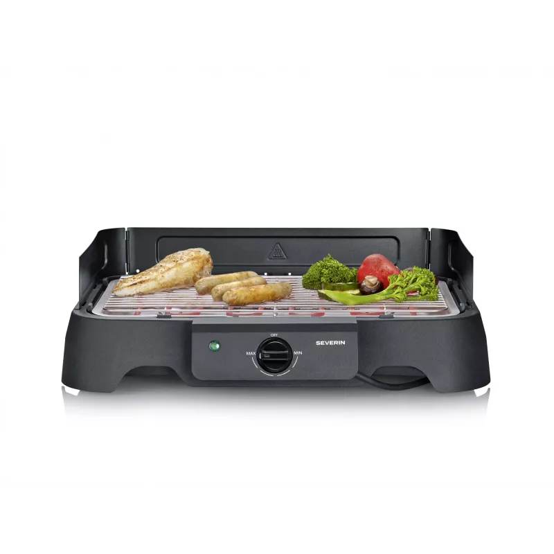 Parrilla eléctrica de mesa SEVERIN PG 8593, 2000 W, parrilla rectangular, negra