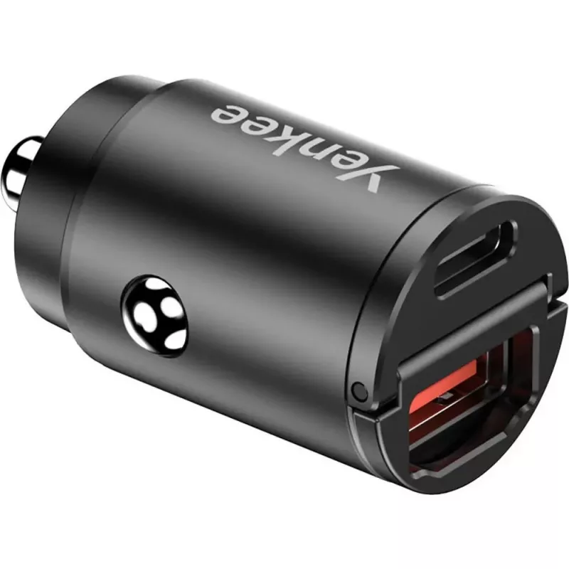 Cargador de coche YENKEE CAR 02 Power Delivery 30W con conectores USB-A y USB-C