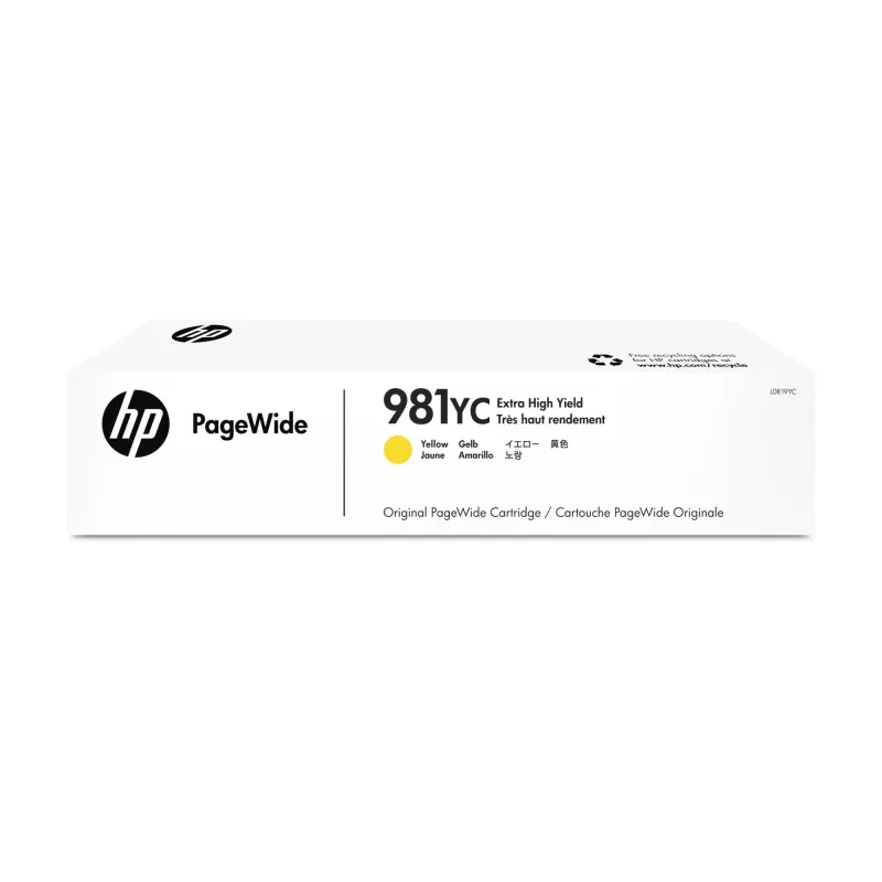 HP 981YC Amarillo Contract PageWide Crtg, Original, tinta pigmentada, Amarillo, HP, HP PageWide Enterprise Color 556/586, impresora de inyección de tinta