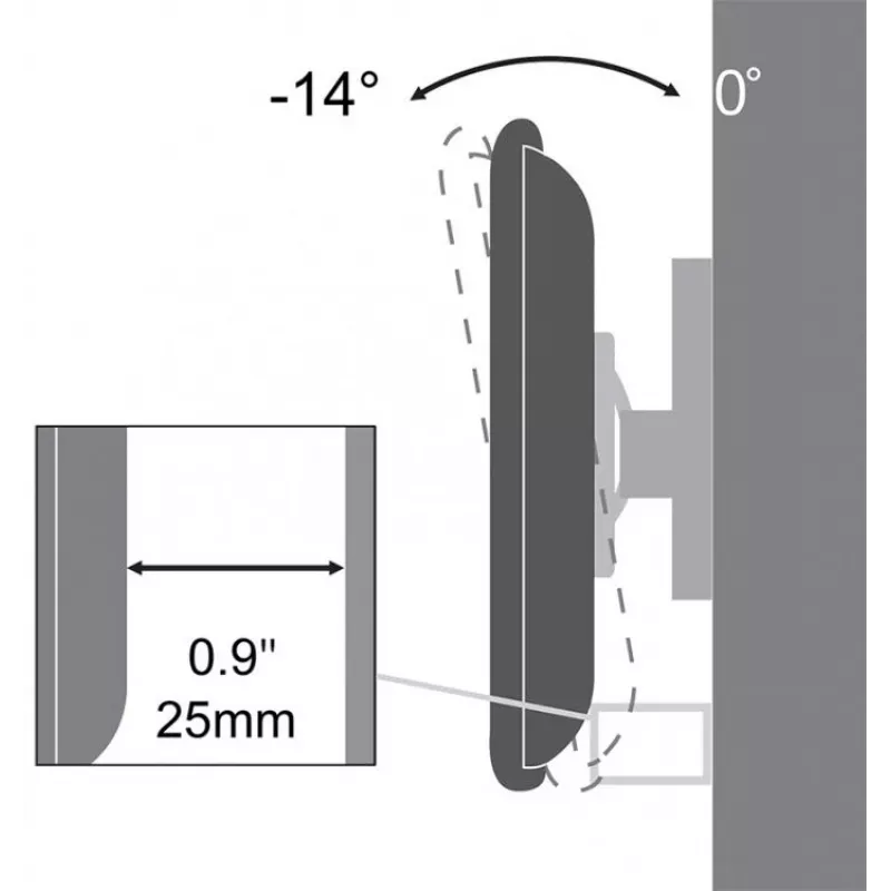 Sbox PLB-3422T soporte inclinable para TV LED de pantalla plana 23-43 35kg