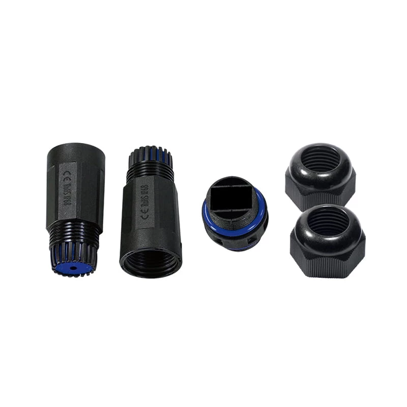 LogiLink carcasa exterior IP68 para módulos y acopladores Keystone, plástico, poliamida, negra, IP68, 140 mm, 36 mm, 36 mm