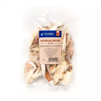PETMEX Snack masticable para perros Oreja de conejo con pelo 100g