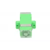 Adaptador de fibra óptica Extralink SC/APC monomodo simplex con tapones antipolvo transparentes, verde