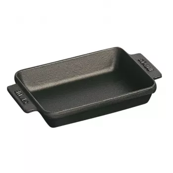Mini placa trasera rectangular Staub 250 ml, negro