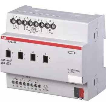 ABB SD/S4.16.1 - actuador de conmutación/regulación - 4 canales - plateado - EN 50 090-2-2 - DC - 21 - 30 V (2CDG110080R0011)
