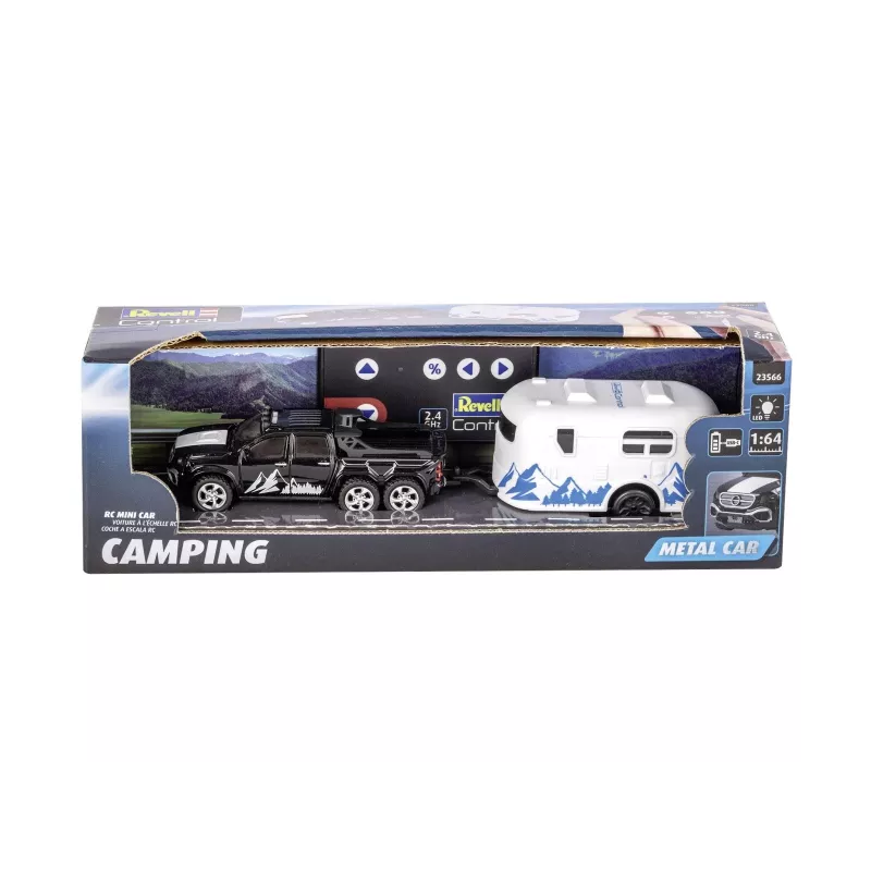 Coche RC con caravana REVELL 23566 — mini modelo teledirigido, a pilas, vehículo de juguete