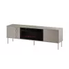 Mueble TV con chimenea Cama Meble TRESSE 180x40x54,5 cm — marco negro, superficie en cashmere mate