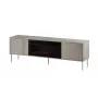 Mueble TV con chimenea Cama Meble TRESSE 180x40x54,5 cm — marco negro, superficie en cashmere mate