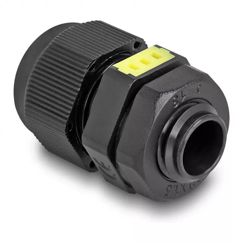 Prensaestopas M12 DELOCK con ventilación IP68, plástico, negro, 2 uds.