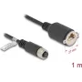 Cable de red DeLOCK M12 A-codificado 8 polos conector hembra a conector hembra RJ45 Cat.5e FTP 1 m negro