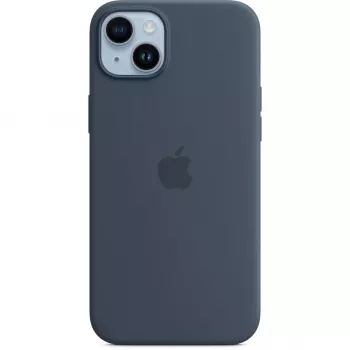 Funda de silicona con MagSafe para Apple iPhone 14 Plus Azul tormenta