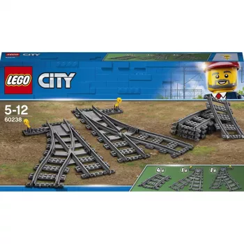 Set de construcción LEGO City 60238 – desvío de vías y accesorios para sets de juego
