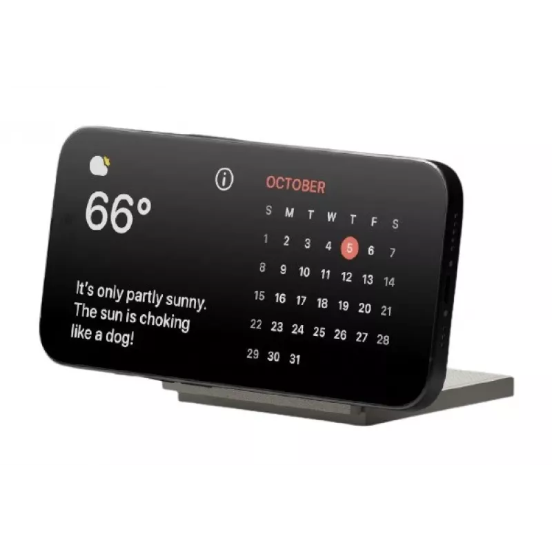Cargador inalámbrico native union Rise Solo Qi2 Wireless Charger arenisca interior USB smartphone compatible gris claro