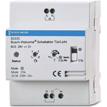 BUSCH JAEGER 83330 - Actuador de conmutación - Montaje en carril DIN - IP20 - Blanco - CE - RoHS - 350 W