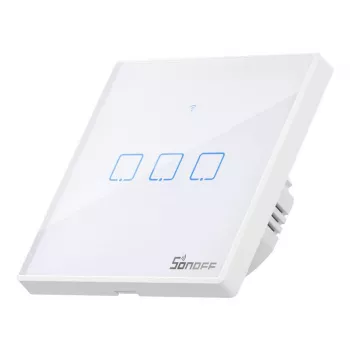 Interruptor de luz inteligente de pared Sonoff T2 EU TX 3 canales Wi‑Fi + RF 433 control