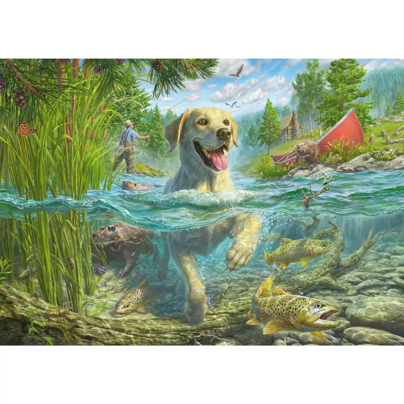 Puzle Schmidt Spiele Mark Fredrickson Dog Love Yellow Labrador 1000 piezas