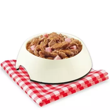 STUZZY Sfilaccetti pollo con jamón - Comida húmeda para perros - 100 g