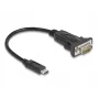 Adaptador DeLOCK USB Type-C a RS-232 D-Sub 9 pines conector macho 0,25 m