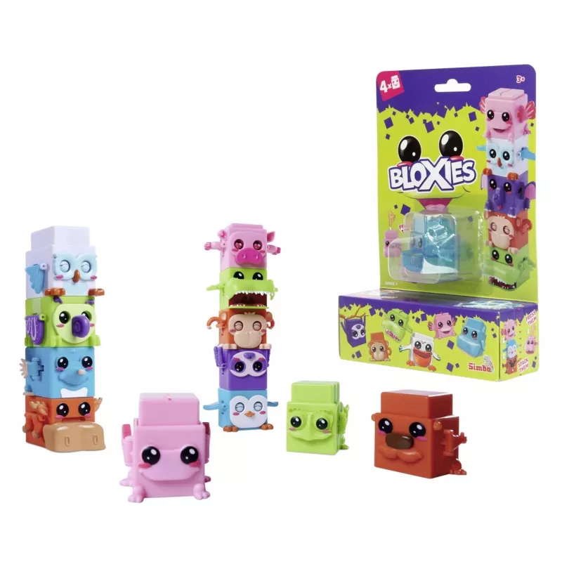 Figuras de juego Simba-Dickie Bloxies Series 1 pack de 4 figuras surtidas