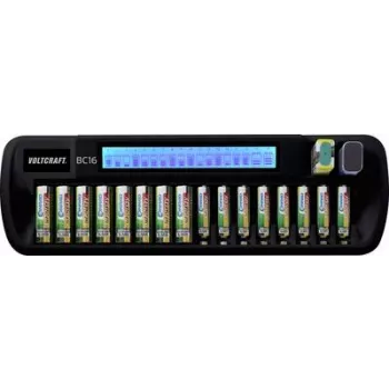 VOLTCRAFT BC16 Cargador de pilas redondas NiMH, LiIon Mignon (AA), Micro (AAA), 9 V bloque (2127444)