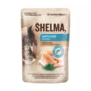 SHELMA con bacalao en salsa - comida húmeda para gatos - 85 g
