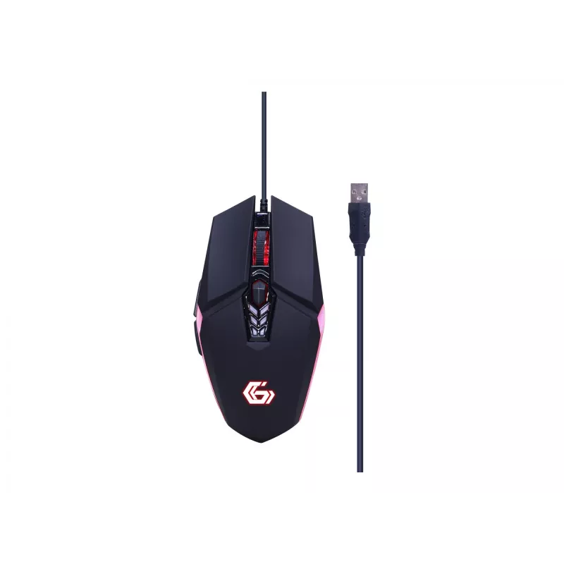 Teclado gaming con ratón GEMBIRD GGS-UMGL4-02 - tamaño completo USB QWERTY inglés de EE. UU., negro, retroiluminación LED
