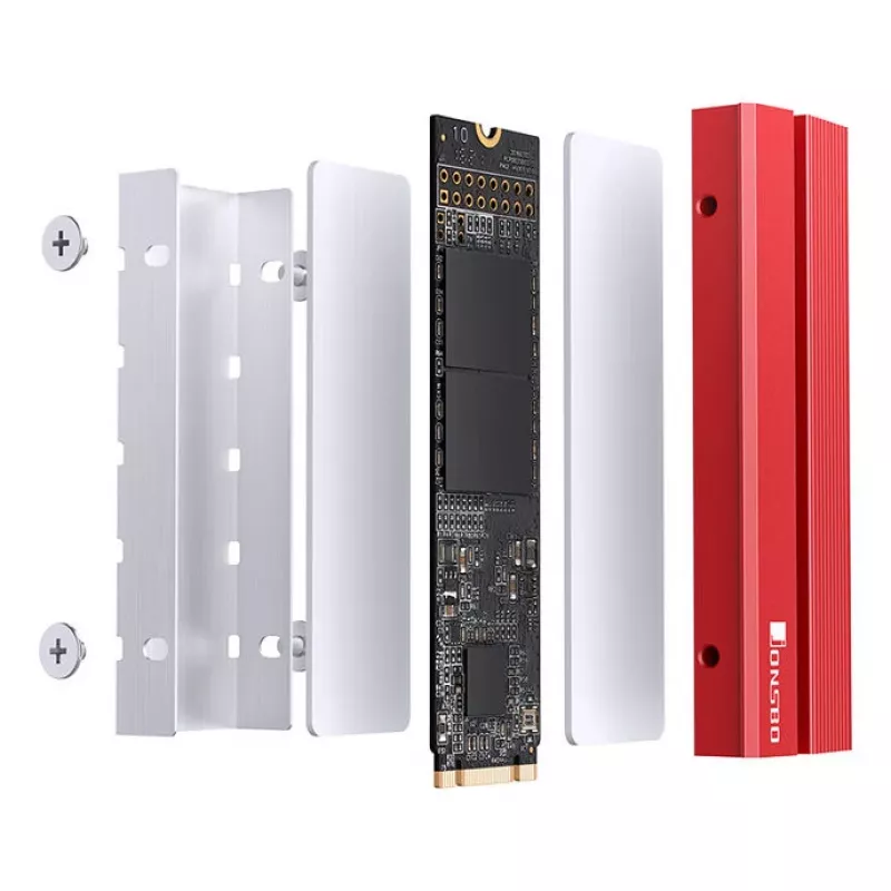 Disipador para SSD M.2 Jonsbo M.2-6 RED 2280 disipador pasivo para unidades NVMe/SATA 2280