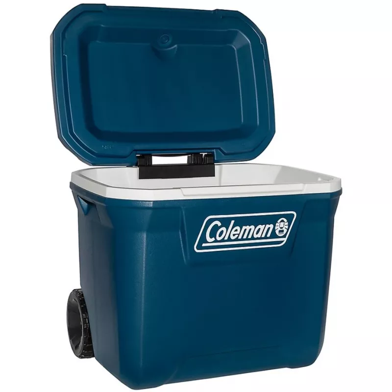 Coleman 50QT Xtreme Nevera con ruedas, Azul, Plástico, Poliuretano (PU), Negro, 47 l, 113 kg