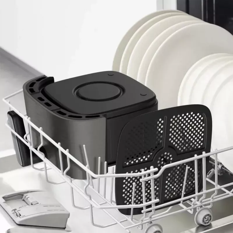 Freidora de aire Tefal Easy Fry Silence EY551HE0 individual 5 L de pie negra, gris, acero inoxidable