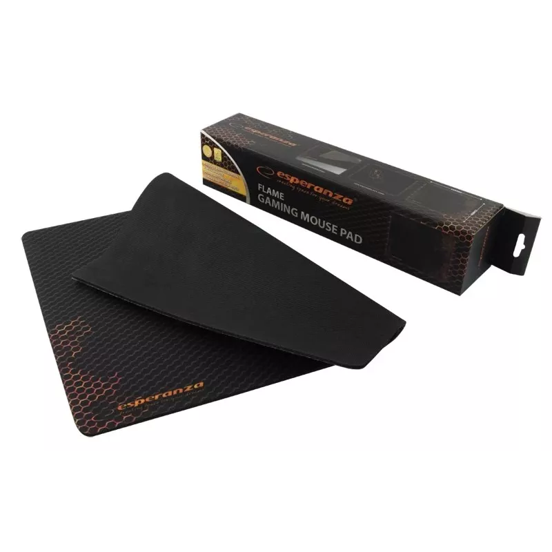 Alfombrilla de ratón ESPERANZA EA146R — alfombrilla gaming de goma 440 × 354 × 4 mm, base antideslizante, negro/rojo